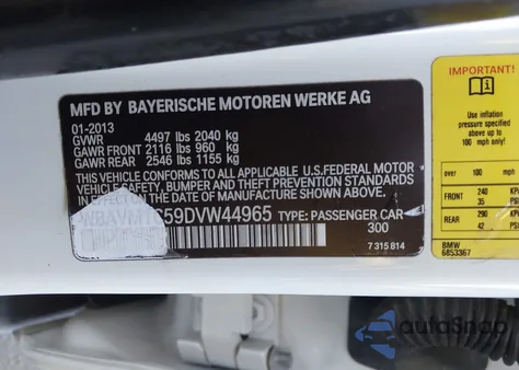 2013 BMW X1 Sdrive28I from USA, damaged, VIN WBAVM1C59DVW44965